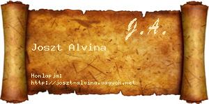 Joszt Alvina névjegykártya